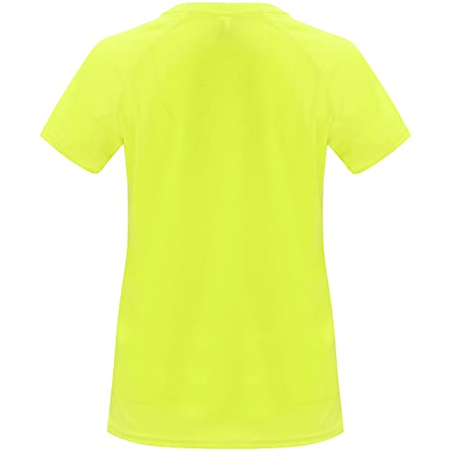 Camiseta Técnica Deporte Manga Corta para Mujer - Camiseta Deportiva Tejido Control Dry Flexible, Ligera y cómoda (2XL, Amarillo)