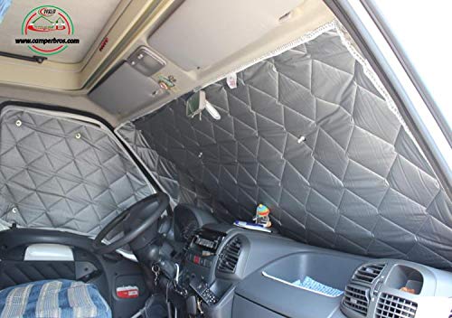 CamperBros - Oscurecedor Termico Interior para Cabina - 3 Piezas 9 Capas - Camper Renault Master 2010-2018