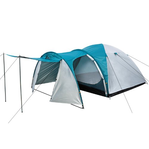 CampFeuer Tienda de Campaña Familiar Biglu I 3 Personas I Columna de Agua 3.000 mm I Impermeable I Camping (Plata/Turquesa)