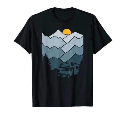 Camping Caravana Outdoor Montaña, Sol, Moderno Viaje Camiseta