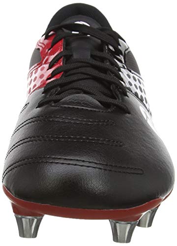 Canterbury Phoenix Raze Soft Ground, Zapatillas para Rugby Hombre, CCC Negro/Rojo Verdadero, 44.5 EU