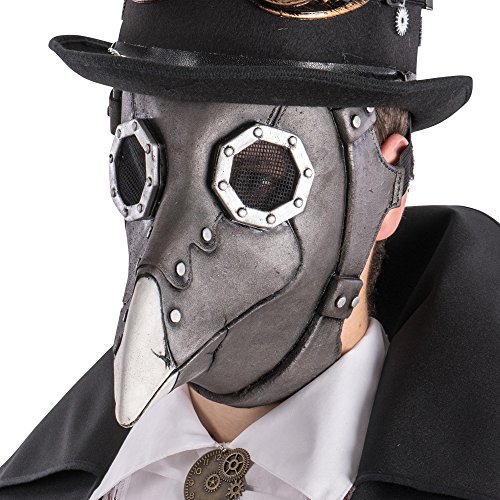 Carnival Toys 1484 Máscara Steampunk Cuervo, Gris, talla única