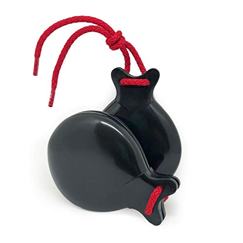 Castañuelas PALI color NEGRO con DOBLE CAJA. Ideal para el aprendizaje. (Funda Negra)