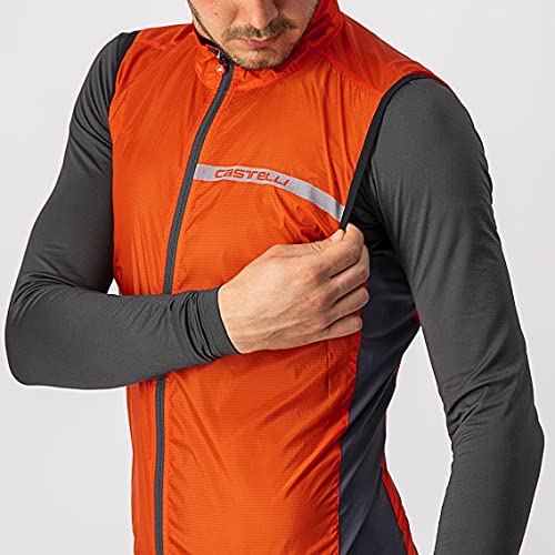 castelli Squadra Stretch Vest Chaleco Deportivo, Hombre, Fiery Red/Dark Gray, XX-Large