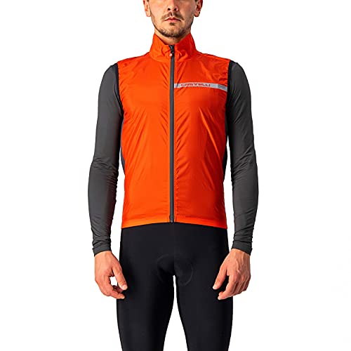 castelli Squadra Stretch Vest Chaleco Deportivo, Hombre, Fiery Red/Dark Gray, XX-Large