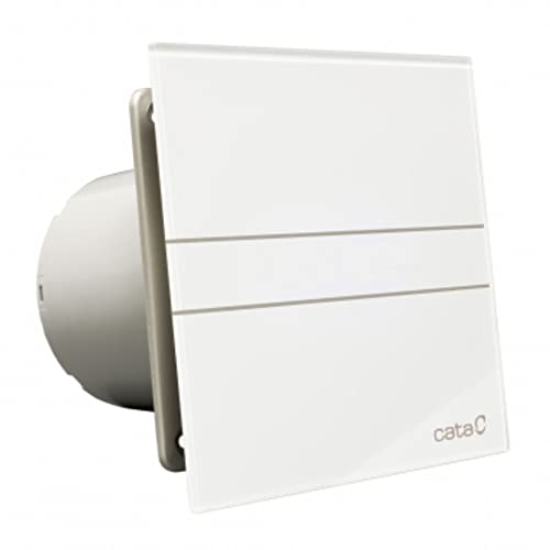 CATA E 100 GT Modelo E-100 baño silencioso | Serie e Glass | Bajo Consumo | Ventilador Extractores de aire | Alta Eficiencia Energética, 8 W, 230 V, Cristal Blanco