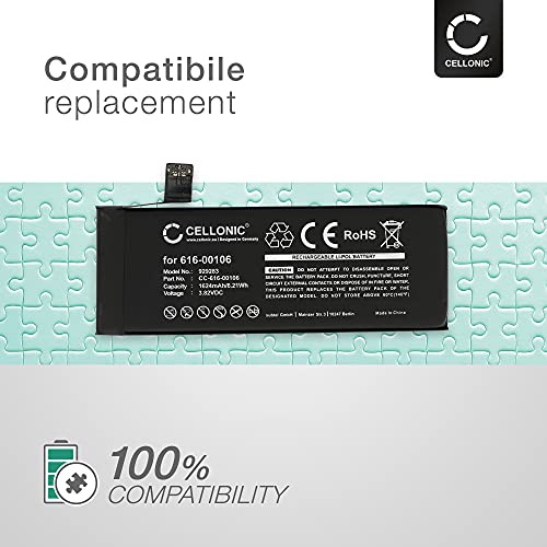 CELLONIC® Batería Repuesto Compatible con Apple iPhone SE (1.Gen), 616-00106 1624mAh + Juego de Herramientas Pila Smartphone/teléfono móvil, Pila sustitución Battery