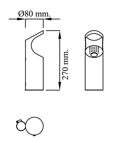 Cenicero en hierro lacado gris para fijar a tubo redondo en papelera mediante bridas o cenicero exterior para atornillar a la pared (1 Cenicero)