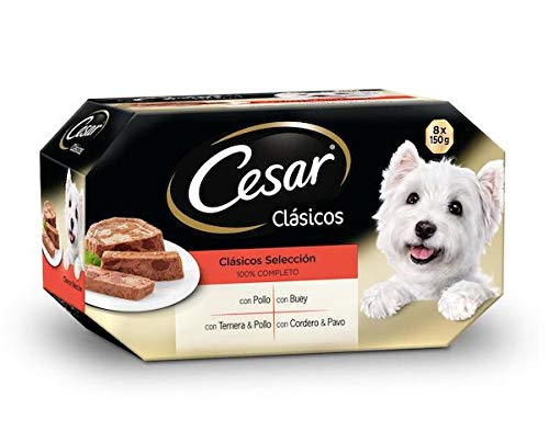 Cesar Comida Húmeda para Perros, Selección de Clásicos en Paté, Multipack (Pack de 3 x 8 Tarrinas x 150g)