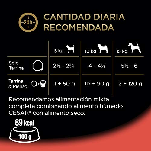 Cesar Comida Húmeda para Perros, Selección de Clásicos en Paté, Multipack (Pack de 3 x 8 Tarrinas x 150g)