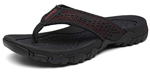 Chanclas Hombre Verano Zapatillas Flip Flops Sandal Zapatos de Playa y Piscina Negro42