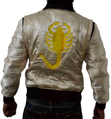 Chaqueta bomber de la película Drive en satén acolchado con un escorpión dorado en la espalda Dorado dorado 5X-Large