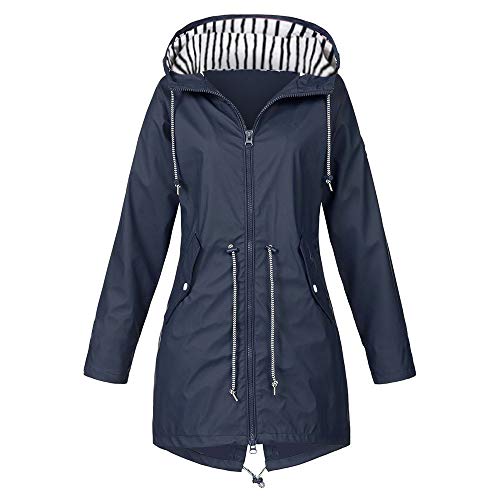 Chaqueta Ligera para La Lluvia para Mujeres Impermeable Abrigo con Capucha Invierno Libre Sudadera De Manga Larga Gabardina Rebajas Talla Grande Vintage Cremallera Señoras Cárdigans Termicos Hoodie