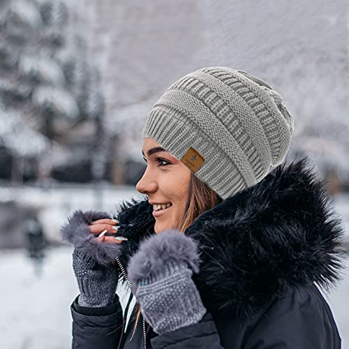 CheChury Moda Invierno Beanie Gorro de Punto Clásico Suave de Lana Cable Gorro de Punto Unisexo Ribbed Holgado Sombrero Artículos Imprescindibles para Exteriores