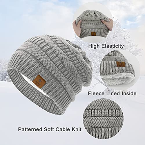 CheChury Moda Invierno Beanie Gorro de Punto Clásico Suave de Lana Cable Gorro de Punto Unisexo Ribbed Holgado Sombrero Artículos Imprescindibles para Exteriores