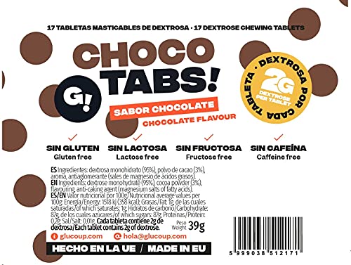 CHOCOTABS - Caja de 27 rollos de tabletas de glucosa sabor chocolate