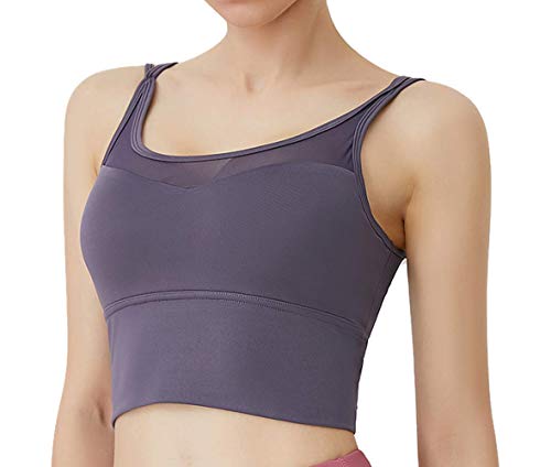 CK CrisKat Mujer Conjunto de Ropa Deportiva Secado Rápido Top y Pantalones Cortos Set 2 Piezas Ropa de Fitness para Gimnasio Yoga de Entrenamiento (S, Morado)