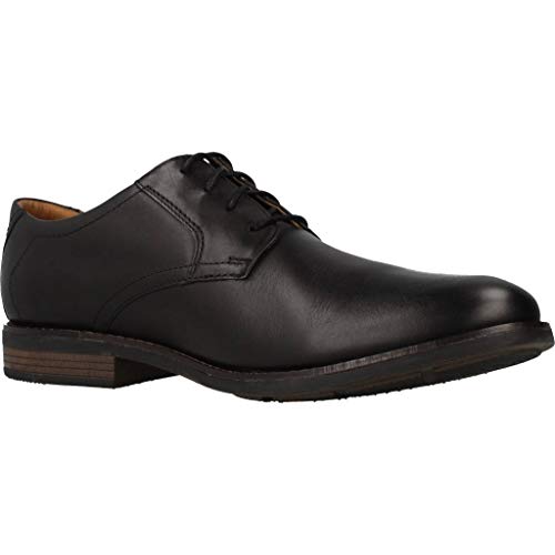 Clarks Becken Lace, Zapatos de Cordones Brogue Hombre, Negro (Black Leather), 43 EU