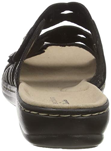 Clarks Leisa Faye, Sandalias Punta Cerrada Mujer, Negro (Black Leather Black Leather), 37.5 EU