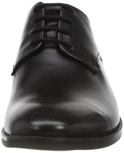 Clarks Stanford Walk, Zapatos de Cordones Derby Hombre, Negro (Black Leather Black Leather), 43 EU