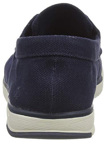 Clarks Step Isle Base, Zapatillas Hombre, Azul (Navy Canvas Navy Canvas), 43 EU