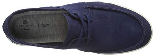 Clarks Step Isle Base, Zapatillas Hombre, Azul (Navy Canvas Navy Canvas), 43 EU