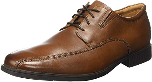 Clarks Tilden Walk Zapatos de cordones derby Hombre, Marrón (Dark Tan Leather -), 42.5 EU