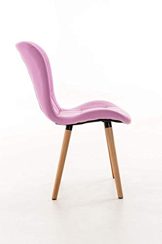 CLP Silla de Comedor Elda Tapizada en Cuero Sintético I Silla para Visita Estilo Nórdico I Silla de Recepción con Base de Madera I Color:, Color:Fucsia