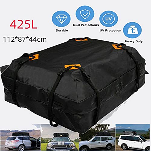 Cofre Techo Coche, Impermeable Cofre Techo Coche Portaequipajes Coche Techo Maleta Techo Coche Plegable Impermeable Resistente 425 Litros / 15 Pies Cúbicos