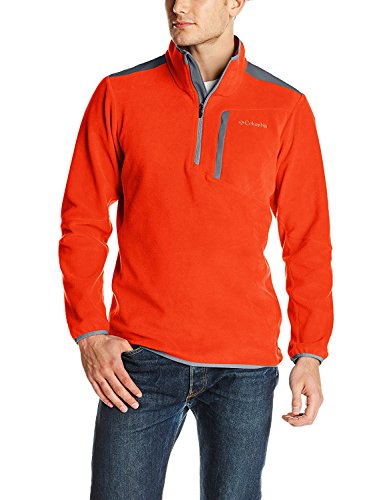 Columbia Chaqueta de forro polar Crosslight II con media cremallera, color naranja, mediano