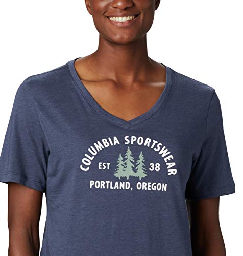 Columbia Mount Rose Camiseta de Manga Corta, Mujer, Azul (Nocturnal Heather, CSC Badge), M