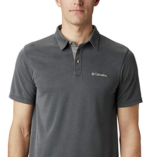 Columbia Nelson Point Polo EO0035 Manga Corta, Hombre, Negro (Shark), XXL