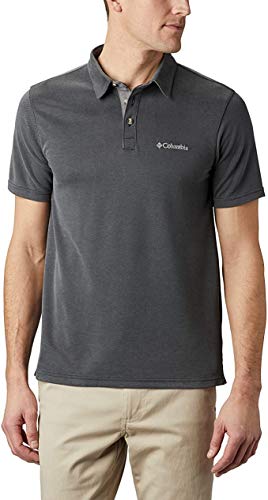 Columbia Nelson Point Polo EO0035 Manga Corta, Hombre, Negro (Shark), XXL