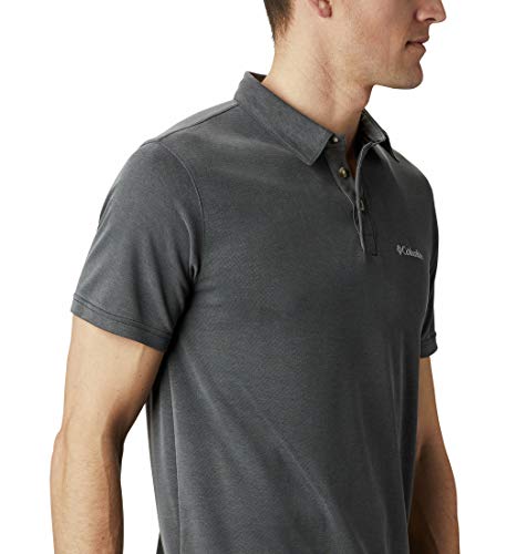 Columbia Nelson Point Polo EO0035 Manga Corta, Hombre, Negro (Shark), XXL