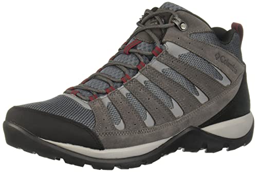 Columbia Redmond V2 Mid, Zapatillas de Senderismo Impermeables Mujer, Graphite Red Jasper, 45 EU