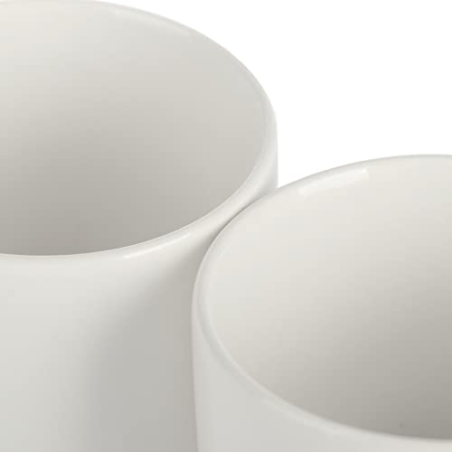 COM-FOUR® tazas 4x, tazas de café de cerámica, juego de tazas para café, capuchino y moka, taza de té con 200 ml (04 piezas - blanco - 200ml)