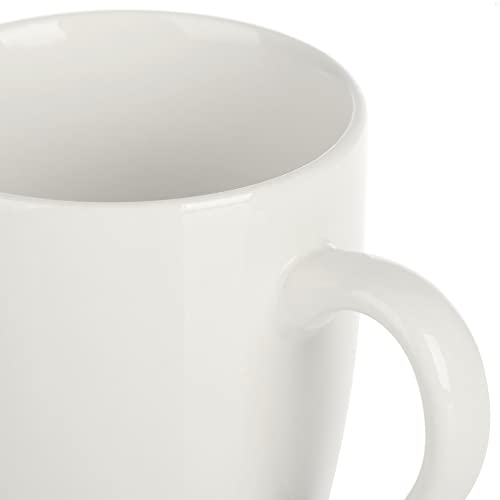 COM-FOUR® tazas 4x, tazas de café de cerámica, juego de tazas para café, capuchino y moka, taza de té con 200 ml (04 piezas - blanco - 200ml)