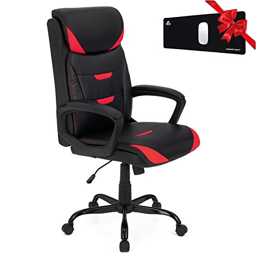 COMIFORT Silla de Gaming Imola con Respaldo Alto, Silla Gamer Oficina Despacho con Acolchado Total, Silla Racing Altura Regulable y Movimiento Giratorio, Sillon Gaming Tapizado Sport Color Negro