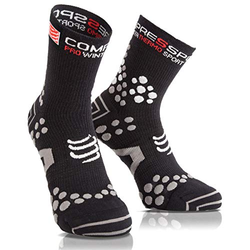 COMPRESSPORT - Pro Racing Socks V2.1 Winter Trail, Color Negro,Gris, Talla EU 37-39