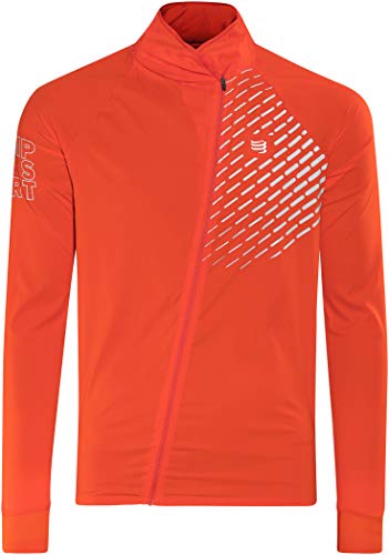 Compressport webinero Hurricane Jacket V2 Laufjacke unisex Running Trail Sportjacke winddicht und wasserabweisend schützt vor Wind und Kälte (Red, S)