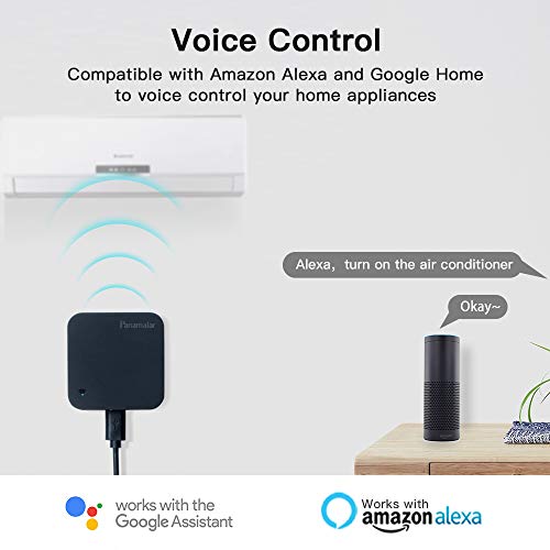 Control Remoto Inteligente IR, automatización Inteligente del hogar, Panamalar inalámbrico WiFi Universal IR Hub de Control Compatible con Alexa y Google Home para Apple Android Smartphones (IR001)