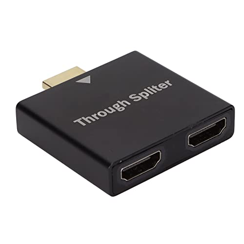 Convertidor de Adaptador HDMI Portátil 1 en 2 a Través de Spliter 1080P Estabilidad de Señal de Alta Resolución Adaptador de Interfaz Multimedia de Alta Definición Pequeño