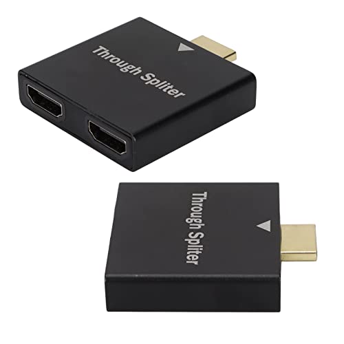 Convertidor de Adaptador HDMI Portátil 1 en 2 a Través de Spliter 1080P Estabilidad de Señal de Alta Resolución Adaptador de Interfaz Multimedia de Alta Definición Pequeño