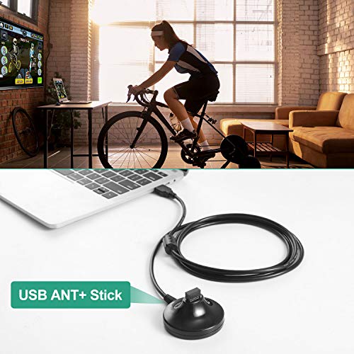 CooSpo Ant+ USB Stick Dongle con Cable de Extensión, Ant+ Dongle para Zwift Garmin Forerunner Suunto PerfPRO Studio Rouvy BKOOL CycleOps TrainerRoad Elite, Ant+ Receptor para Rodillo Bicicleta