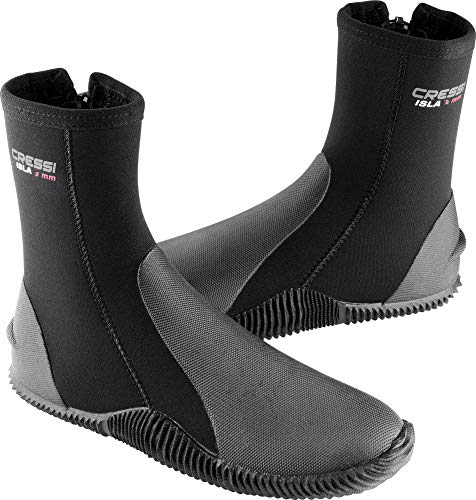 Cressi Isla Botas de Buceo con Suela y Cremallera, 3mm, Unisex Adulto, Negro (Black/Black), XL