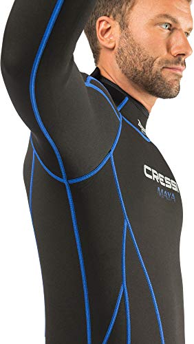 Cressi Maya Man Monopiece Wetsuit Traje de Neopreno 2.5mm de una Pieza para Hombre, Men's, Negro/Azul, XL/5