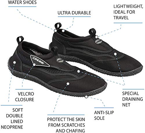 Cressi Reef Zapatillas Chanclas, Unisex Adulto, Negro, 43