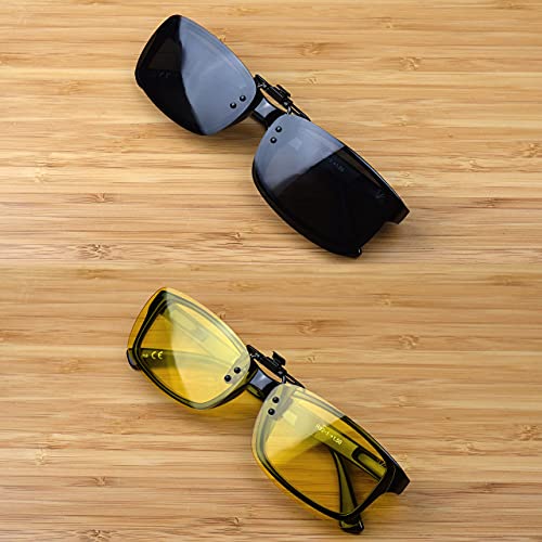 CREYESTAL Clip Gafas de Sol Polarizadas, Clip para Gafas para Sol, Clip Solar, Abatible y Ultraligero, Hombre, Mujer, 100% Anti-UV, Certificado CE