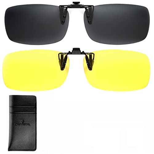 CREYESTAL Clip Gafas de Sol Polarizadas, Clip para Gafas para Sol, Clip Solar, Abatible y Ultraligero, Hombre, Mujer, 100% Anti-UV, Certificado CE