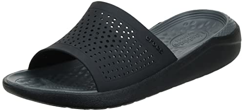 Crocs LiteRide Slide Unisex Adulta Chancla, Negro (Black/Slate Grey), 38/39 EU